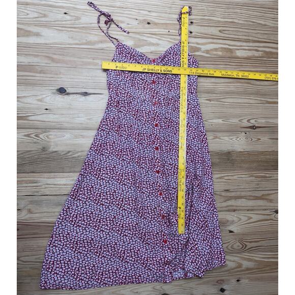 Blush BJ Dress Spaghetti Strap Red Floral Mini Women’s Size Large - Picture 4 of 7